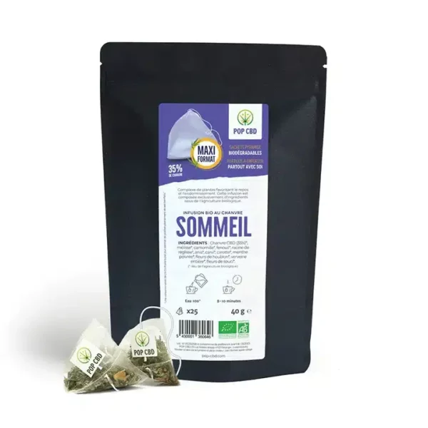 Infusion CBD Bio – Sommeil – 25 sachets